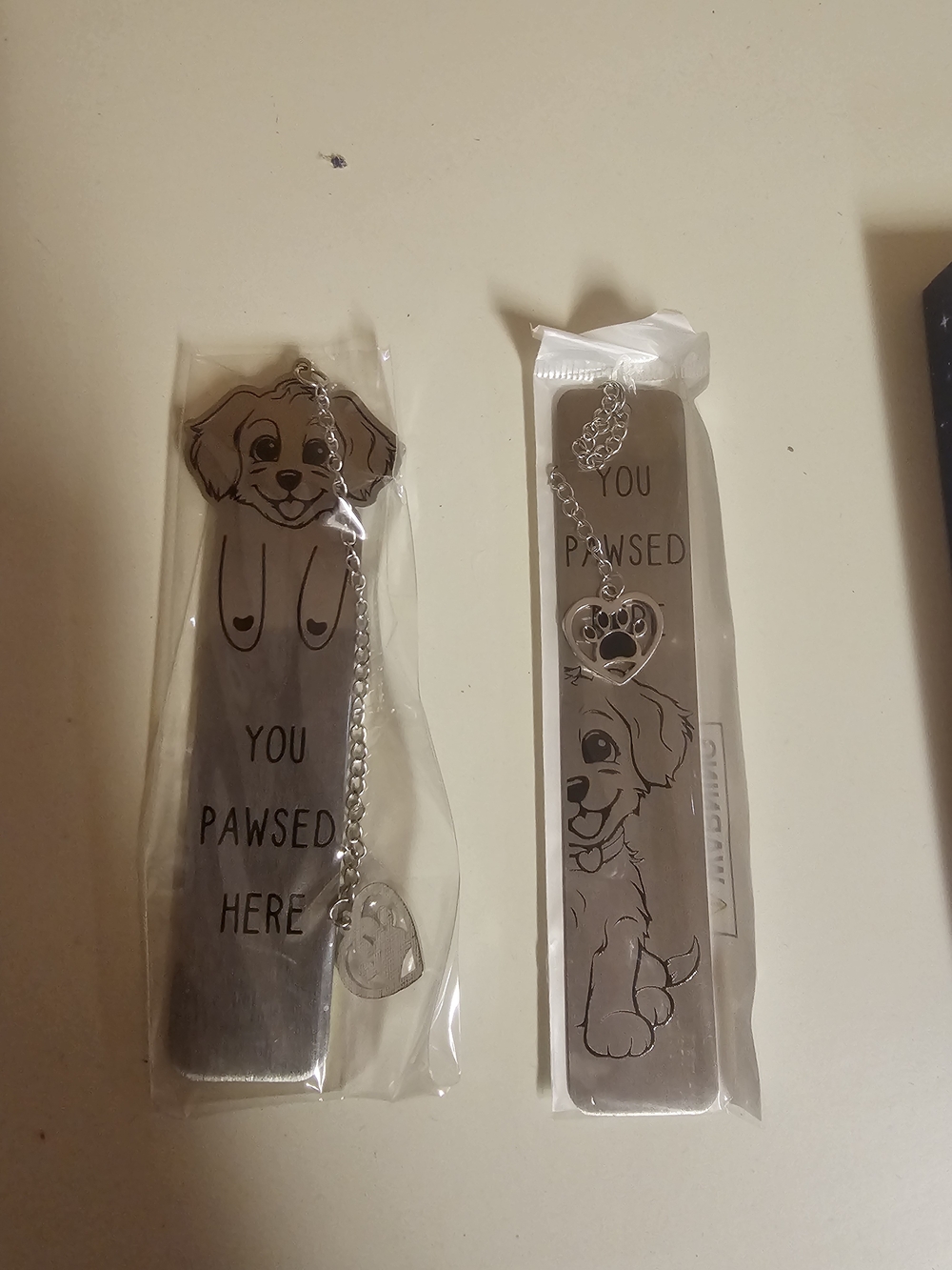 You Pawsed Here Silver Dog Bookmark for Kids